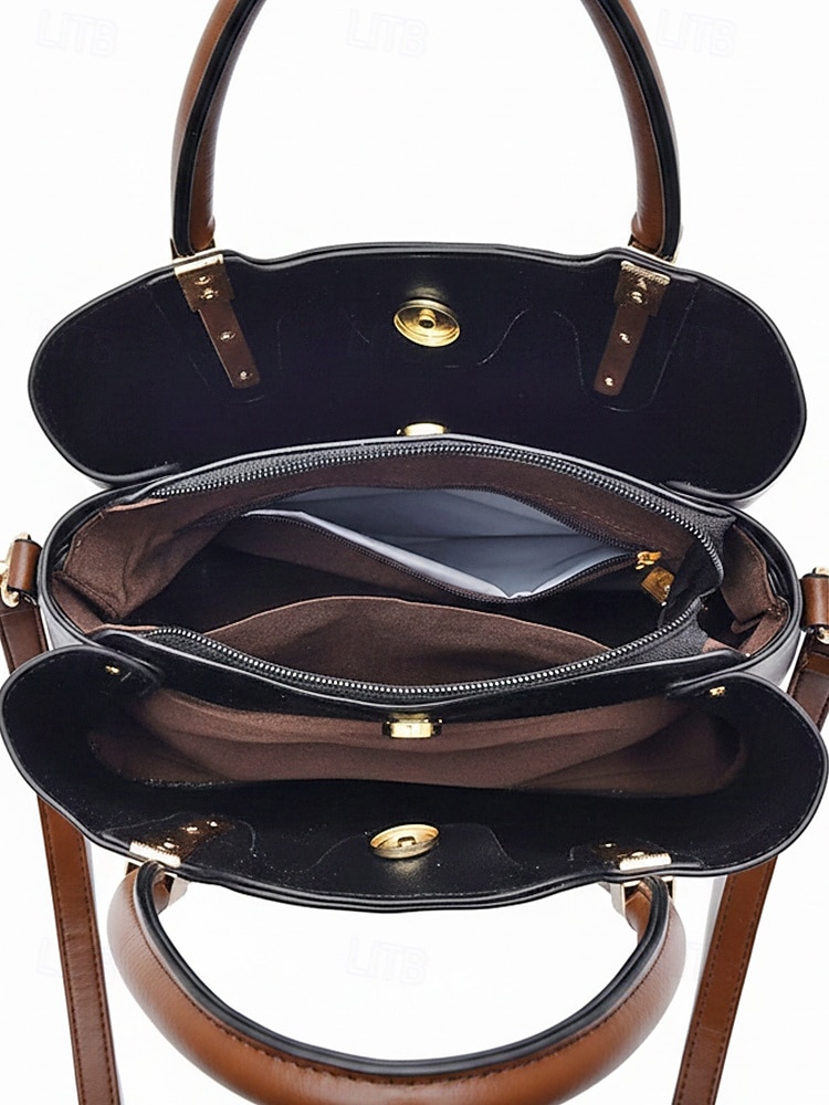 Bolso de mano elegante para mujer, de piel sintética, disponible en varios colores, con correa ajustable para el hombro, ideal para el uso diario, para ir al trabajo, para viajar y para reuniones 2026 - $29.99 –P10