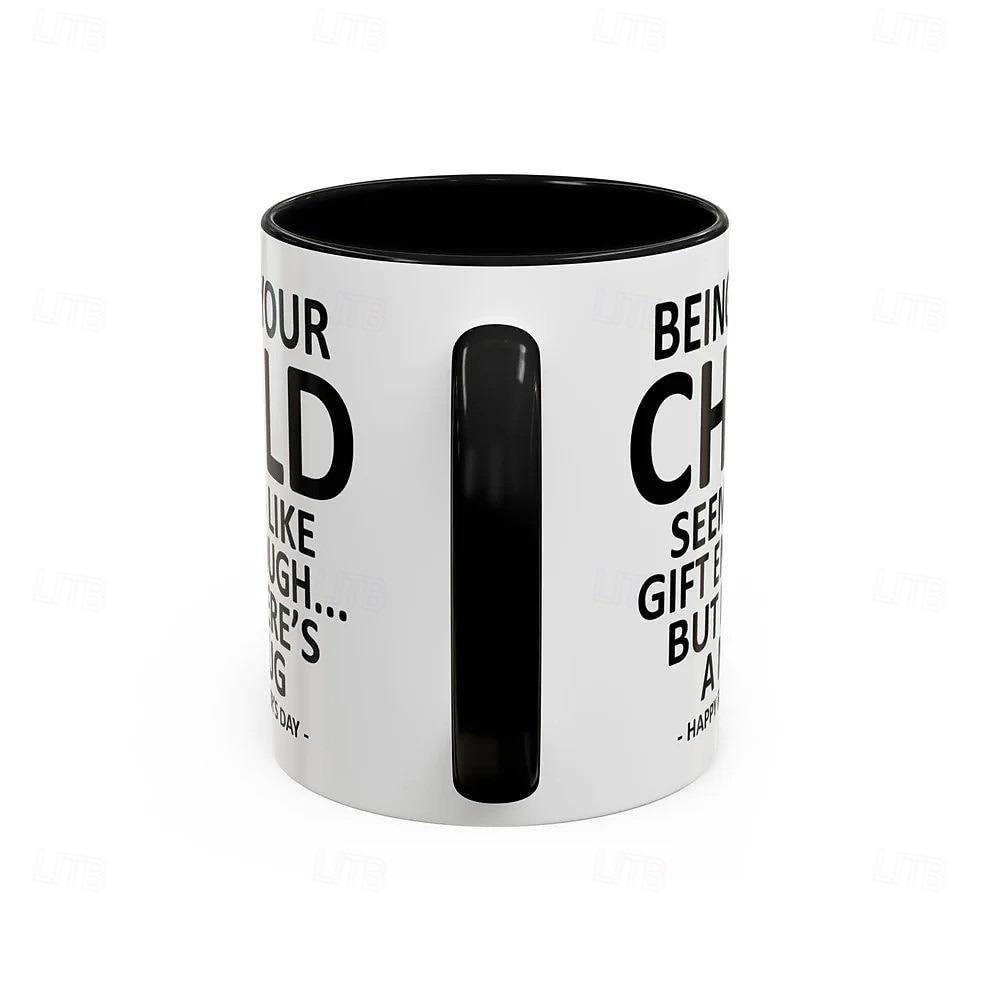 zabawny kubek prezentowy dla taty, bycie twoim dzieckiem to wystarczający prezent, zabawny prezent na dzień ojca, akcent na kubek do kawy, prezent urodzinowy dla taty, ceramiczny kubek do kawy, 2026 - $16.99 –P3