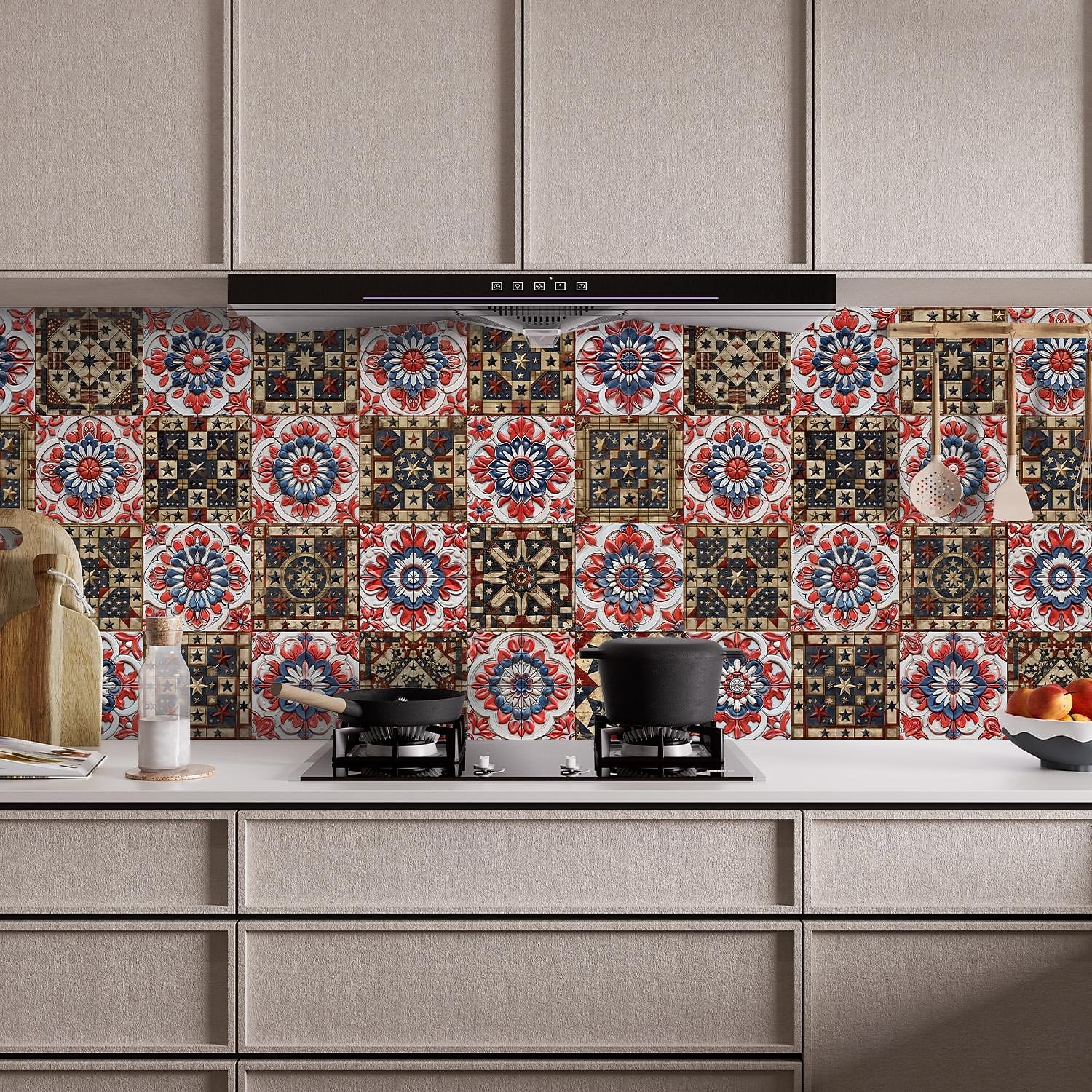 24PCS Peel and Stick Tile Stickers, Moroccan Pattern PVC Wall Decals, Self-Adhesive Removable Wallpaper for Renters, for Bedroom Bathroom Cabinet, Easy Installation 2026 - $15.49 –P10