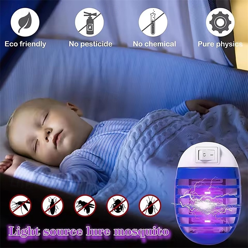 4 Pcs Electric Bug Zapper Indoor, Plug-in Mosquito Killer with UV Light, Fly Trap for House, Effective Against Fruit Flies Gnats Moths Ants Midges, Quiet & Safe for Kitchen, Cleaning Brush Included 2026 - $19.99 –P5