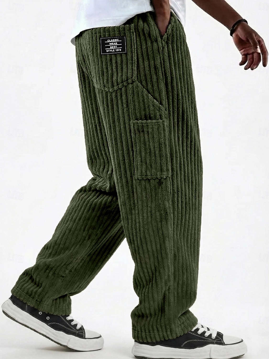 Bărbați Pantaloni Pantaloni Corduroy Pantaloni de iarnă Pantaloni casual Pantaloni largi Cordon Multi Buzunare Culoare solidă Confort Lungime totală Casual Zilnic În aer liber Modă Șic Stradă 2026 - $21.49 –P8