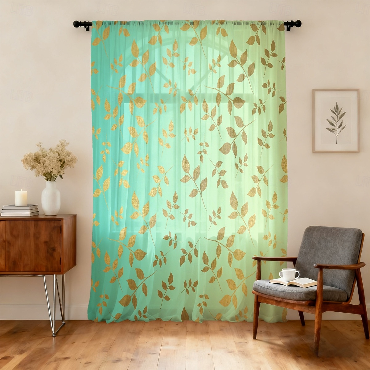 Tenda trasparente per finestre, adatta a tutte le stagioni, per camera da letto e soggiorno, con asta, motivo floreale dipinto a inchiostro, effetto morbido e nebbioso, elegante e leggera. del 2026 a $14.49 –P20