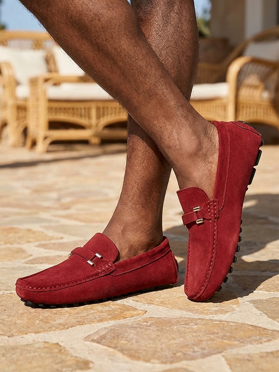 miesten punaiset ajokengät, slip-on-mokkasiinit, kevyet ja mukavat kävelykengät ulkoiluun, lomamatkoille, ulkoiluun ja älykkääseen rentoon lomatyyliin 2026 - $54.99 –P1