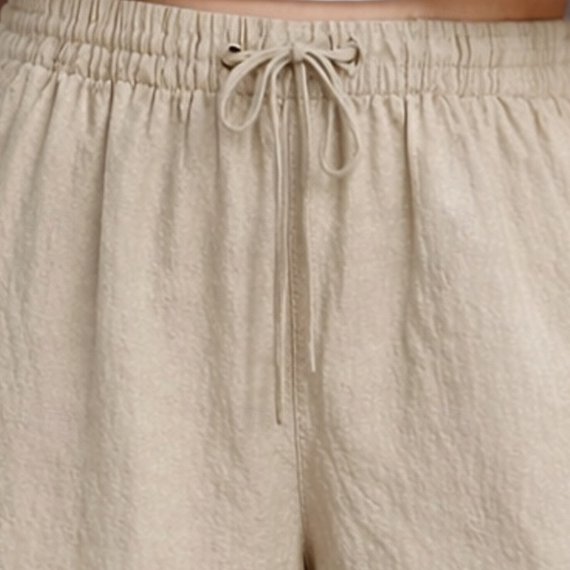 Per donna Bermuda Shorts Pantaloncini Estivi Shorts da Spiaggia Vacanza Moda Casual Quotidiano Lunghezza al ginocchio Vita Alta Tinta unica Semplice Coulisse Tasca Fascia Elastica Comodità Leggero del 2026 a $18.99 –P3