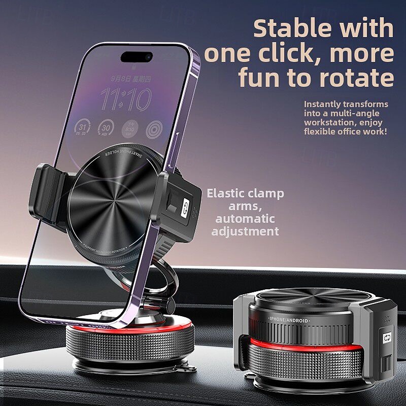 Nano Suction Car Phone Mount, Super Stable Dashboard Cell Phone Holder for Car, 360° Rotation Foldable Portable Phone Stand Anti-Shake Compatible with iPhone 17 16 15 14 Pro Max, Samsung Galaxy S26 2026 - $29.99 –P3
