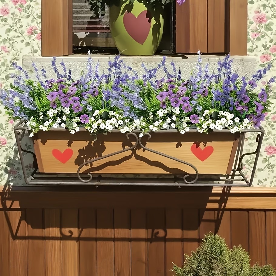 30 künstliche Blumenarrangements in Lila und Weiß mit Lavendel, Veilchen, Perserfarn und Eukalyptus, realistische, farbechte Seidenblumen für Garten, Zuhause, Hochzeit, Party, Balkon und Terrasse 2026 - $25.99 –P5