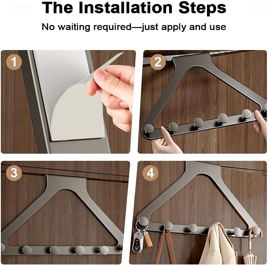 خطافان للتعليق فوق الباب، خطافات لتعليق المناشف، رفوف مناشف للحمام مع 6 خطافات للمعاطف، مستلزمات أساسية لحمام السكن الجامعي 2026 - $19.99 –P8