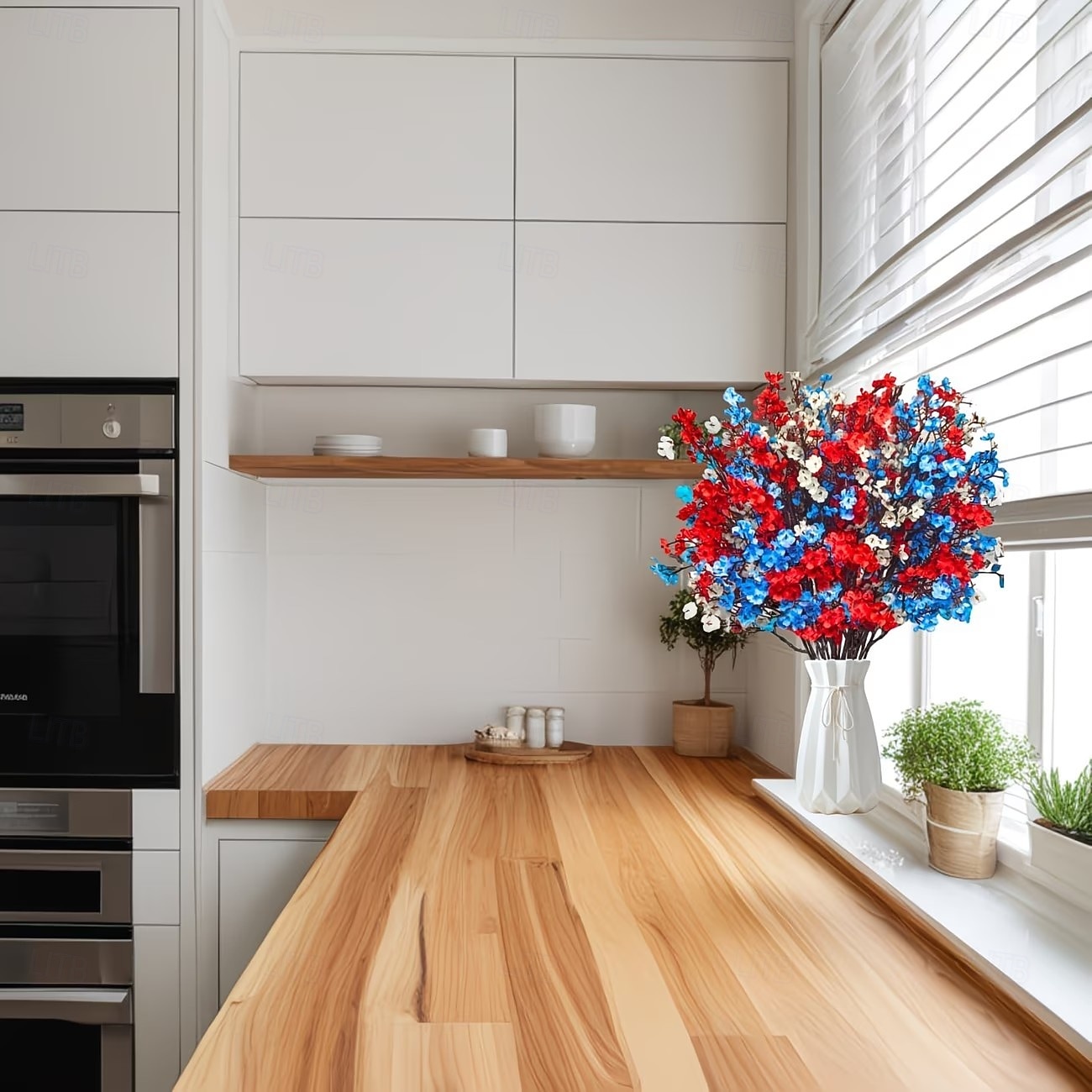 10PCS July 4th Artificial Flowers Patriotic Flowers Independence Day Home Decor Floral Arrangements for Dining Table, Independence Day Holiday Decorations 2026 - $19.99 –P5
