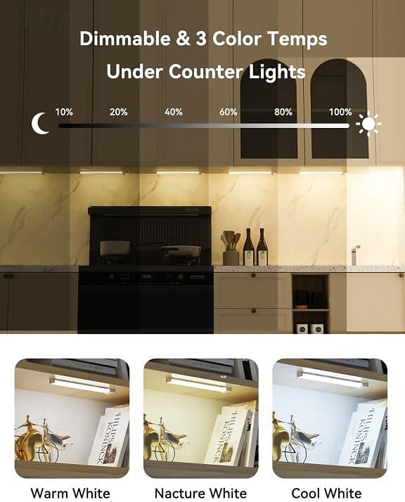 Under Cabinet Lights Rechargeable Battery Operated Motion Sensor Light Indoor, Dimmable Closet Lights, Wireless Under Counter Lights for Kitchen, Stairs, 3Pcs 2026 - $25.99 –P2
