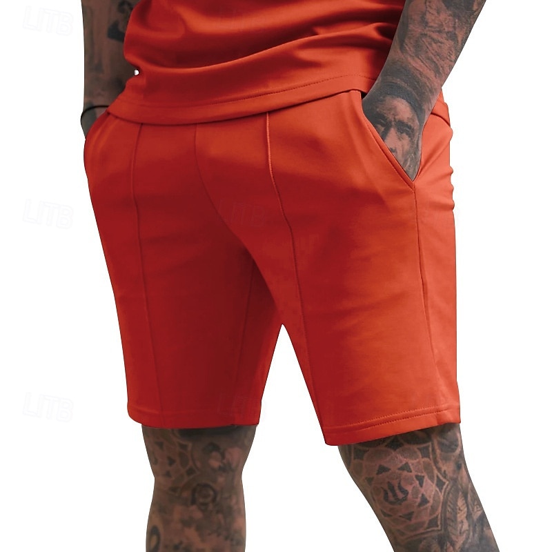 Voor heren Sweat short Korte broek Zomer korte broeken Casual korte broek Zak Elastische taille Effen kleur Comfort Ademend Knielengte Casual Buiten Vakantie Vakantie Modieus Zwart Wit Micro-elastisch 2026 - $17.99 –P8