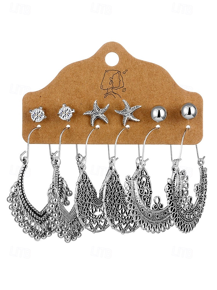Women's Bohemian Alloy Turquoise Earrings Set, Multi Style Drop and Stud Earring Collection for Beach Vacation, Daily Casual Wear, Travel and Resort Styling 2026 - $9.99 –P14