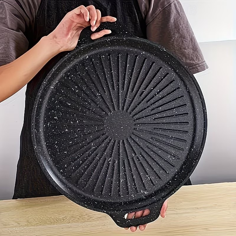 1/2 pezzi padella e casseruola per barbecue resistenti – conduzione uniforme del calore per bistecche e pancake perfetti, superficie in ghisa facile da pulire, manico appendibile, lavabile in del 2026 a $12.99 –P4