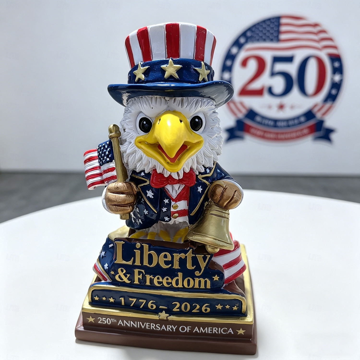 Figura de águila patriótica del 250 aniversario, libertad &Estatua de águila de resina con el símbolo de la libertad, decoración conmemorativa del 250 aniversario de EE. UU. para el hogar, la oficina 2026 - $33.99 –P5