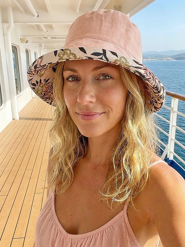 Women's Bohemian Reversible Polyester Sun Hat, Multi-Color Wide Brim Foldable Beach Bucket Hat for Vacation, Travel, Outdoor Leisure and Everyday Casual Wear 2026 - $14.99 –P4