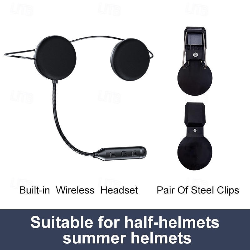 2026年 超薄型バイクヘルメット用Bluetoothヘッドセット、ハンズフリー通話用マイク付きワイヤレスヘルメットスピーカー &音楽再生、ノイズキャンセリング機能、冬用・夏用ヘルメット両方に対応するユニバーサルフィット  コレクション – $27.99 –P1
