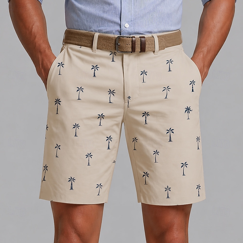 Herren Kokospalme Tropische Pflanzen Bermudashorts Freizeitshorts Kurze Golfhosen Mittlere Taille Hawaiianisch Arbeit Strand Sport im Freien Kurze Hose mit flacher Vorderseite und 4 Taschen Designer 2026 - $25.99 –P4