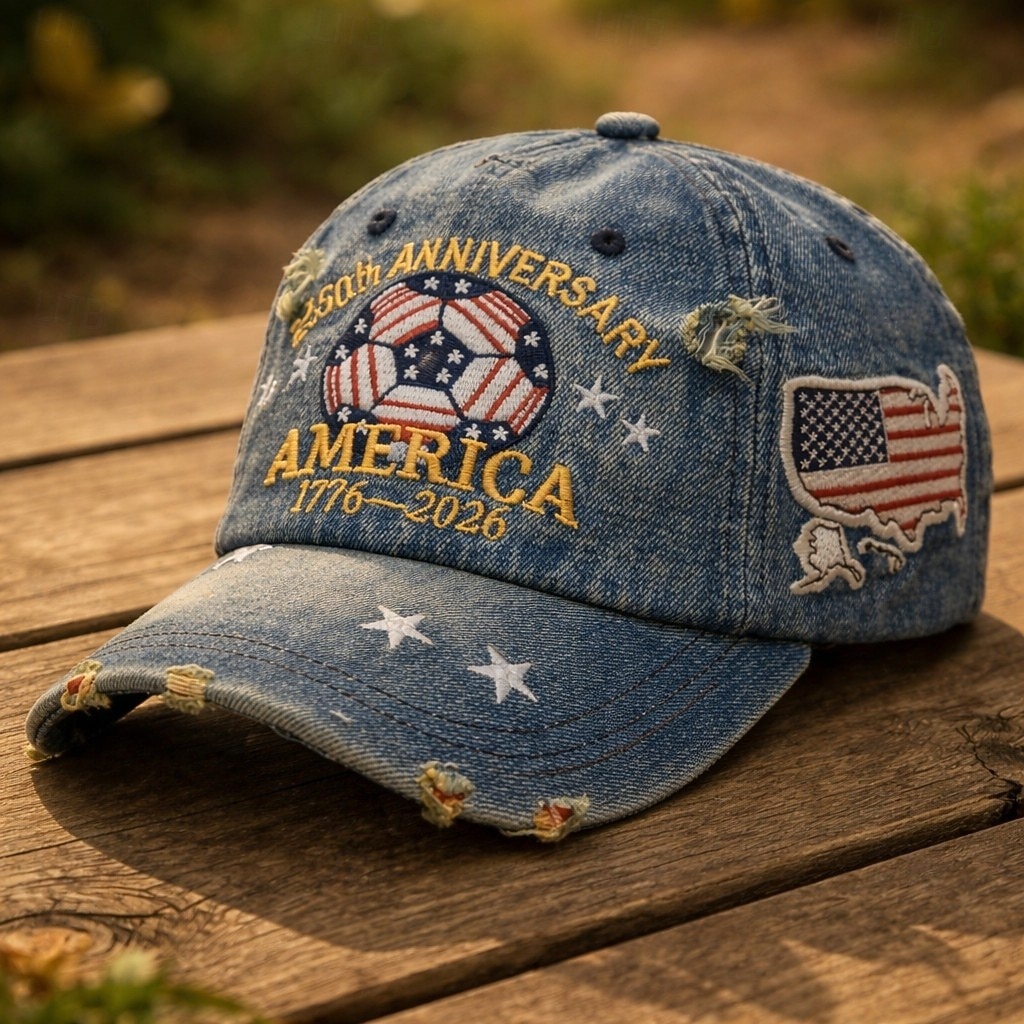 Az USA 250. évfordulójának alkalmából készült farmer baseballsapka, világbajnoki szurkolói felszerelés, hazafias hímzett csillagok &csíkos sapka, apák napi ajándék apának, vintage kopottas amerikai 2026 - $16.99 –P1