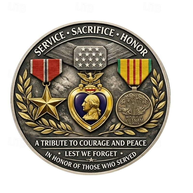 Minnesmynt för Vietnamkrigets veteraner 1955-1975, hyllning till krigsfångarkriget, amerikansk militär samlarobjekt, patriotisk medaljgåva till veteran eller samlare 2026 - $19.99 –P3