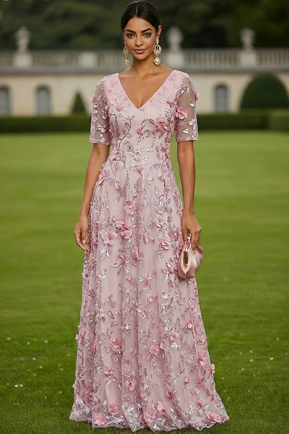 bridesmaid dress sale Juliet Charming Long Sleeves Keyhole Back Chiffon Dresses Leely Women Sparkly Satin Color:JSK long version most clicked