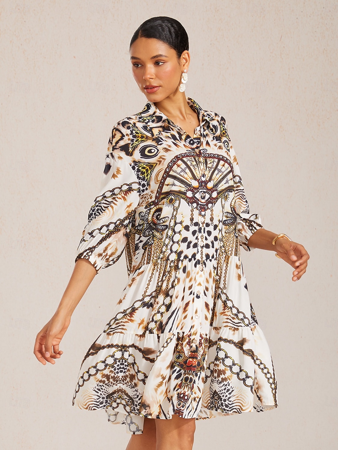 vintage leopárdmintás ékszerek lenge sifon miniszoknya 2026 - $113.99 –P3