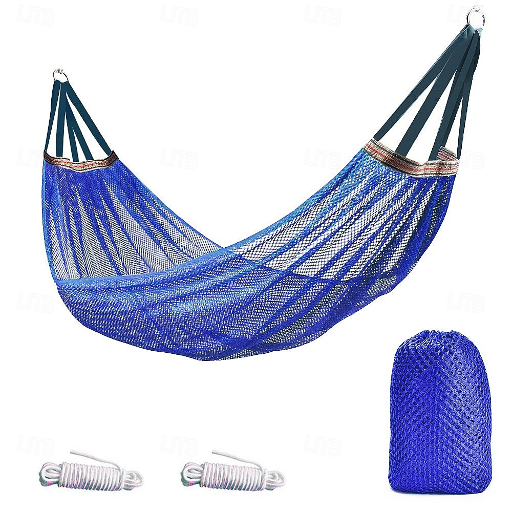 Hangmat voor buiten met ijsnet en gebogen stang, anti-kantelontwerp voor veilige en comfortabele ontspanning, perfect voor kamperen, reizen, loungen in de achtertuin en buitenavonturen, duurzaam en 2026 - $17.99 –P6