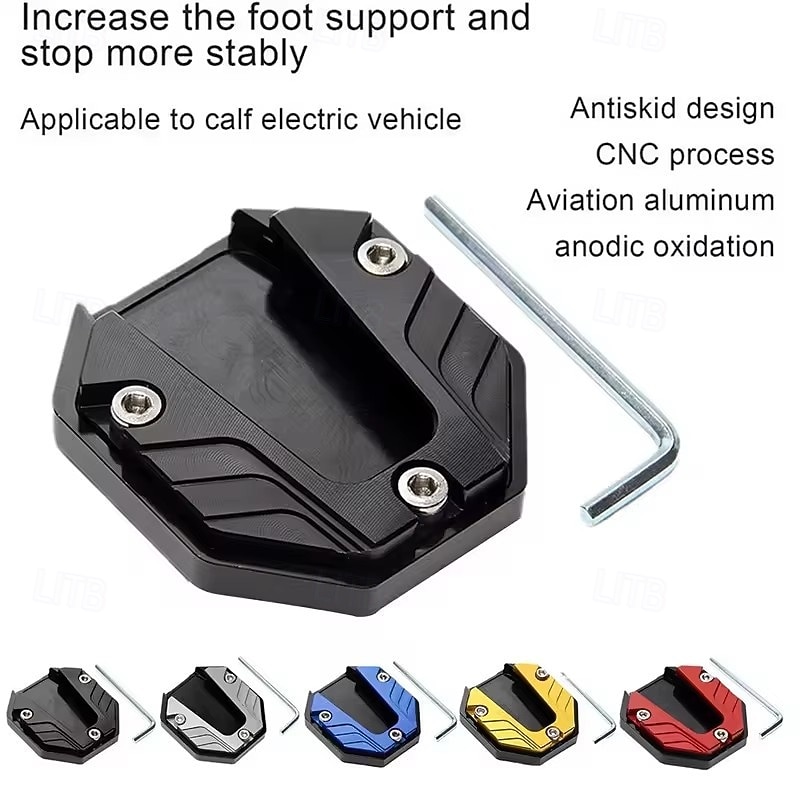 5 Pack Motorcycle Kickstand Pad - Universal Aluminum Side Stand Foot Support Base, Anti-Slip Enlarged Parking Pad for Soft Ground, fits Motorbike Scooter, Easy Installation, 2 Inch Wide 2026 - $15.99 –P4