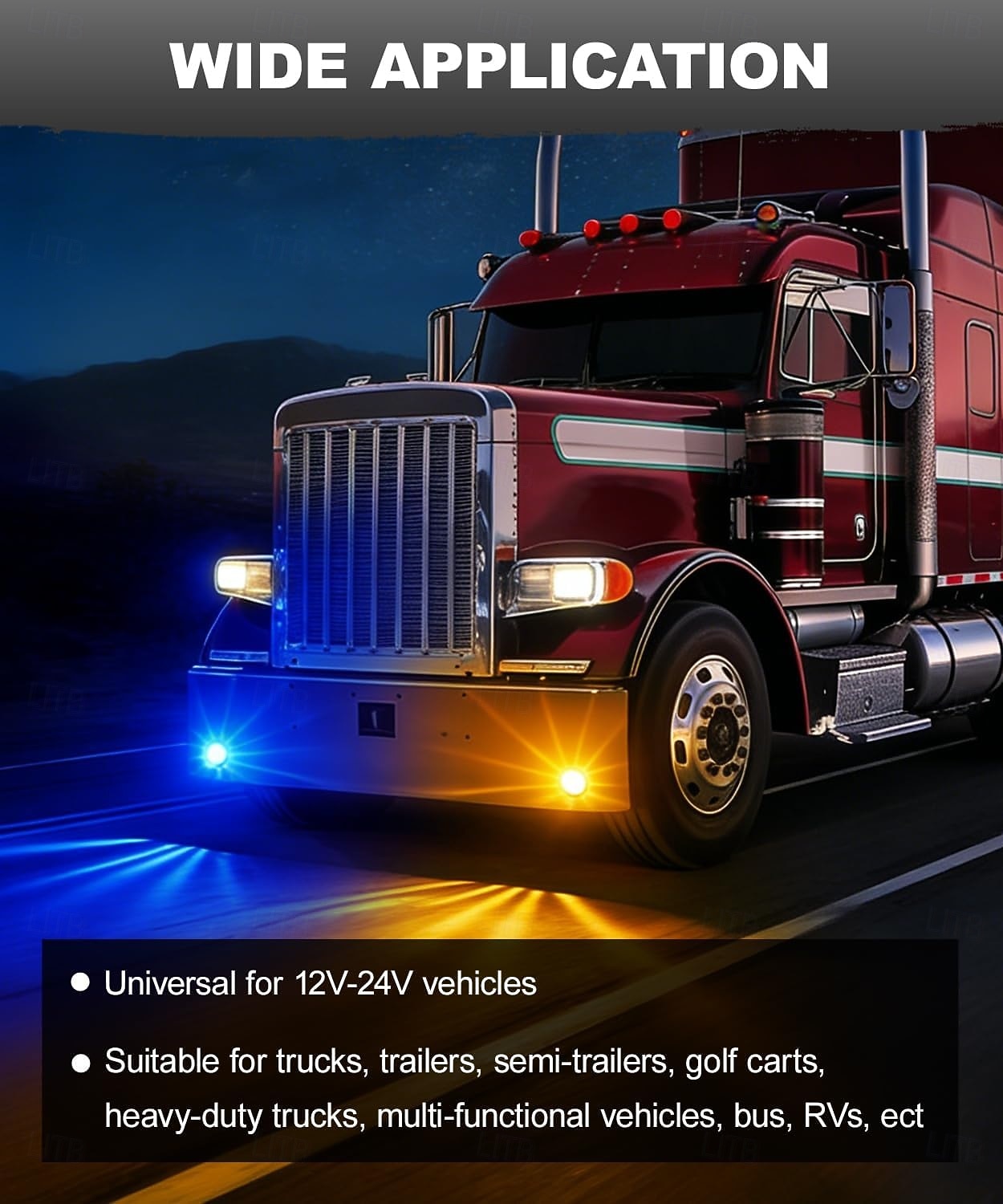 Zweifarbige LED-Wassermelonenlichter mit klarer Linse, konstant &Blitzlichter, Blinker zur Begrenzung des Fahrerhausdachs 2026 - $24.07 –P1