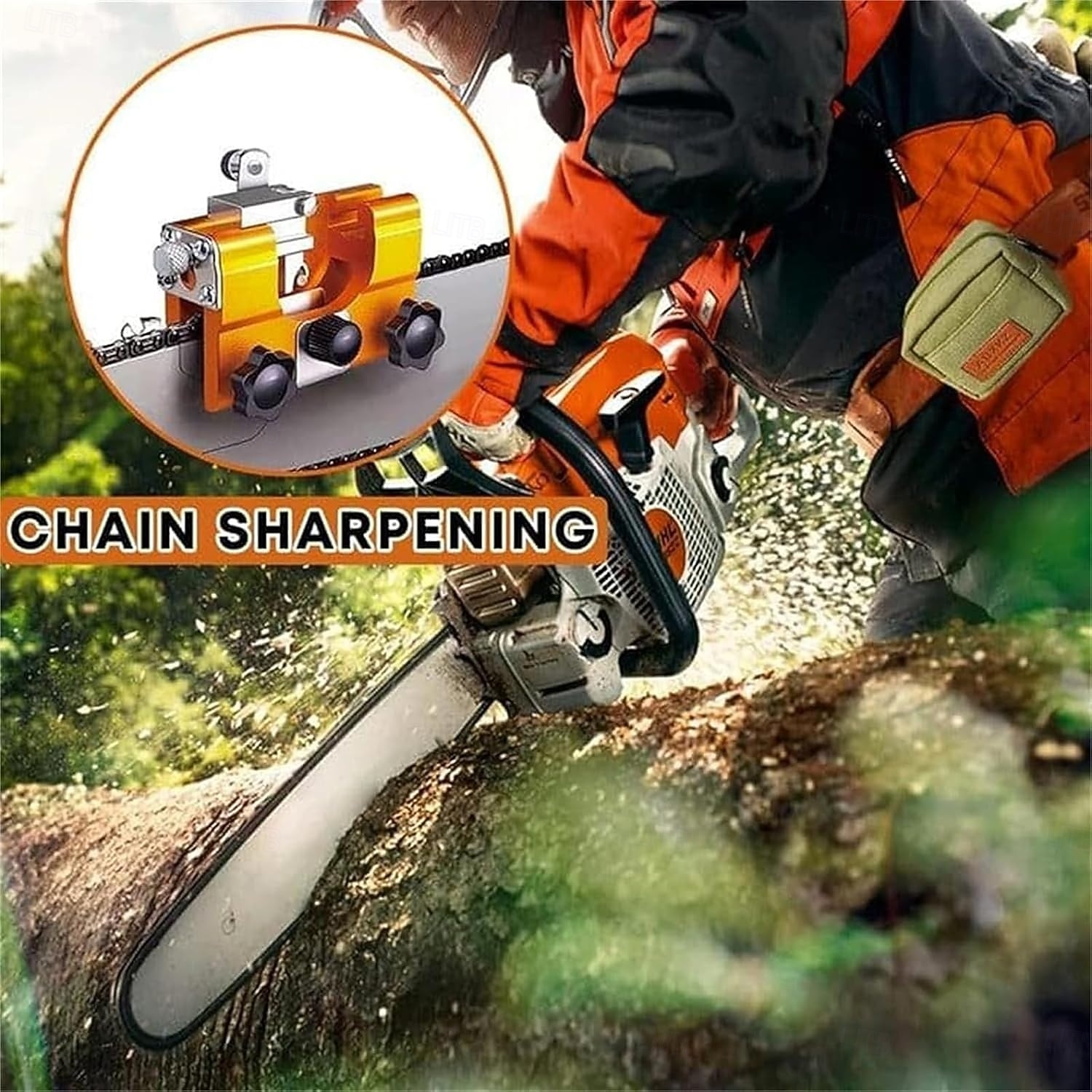Afilador de cadena para motosierra, afilador de cadena portátil con manivela, herramienta doméstica portátil para afilar cadenas (amarillo) 2026 - $25.99 –P4