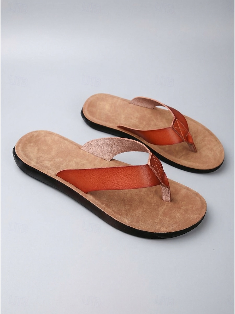 Sandalias de dedo color marrón claro para mujer: chanclas cómodas y acolchadas con tiras de piel sintética para vacaciones en la playa y viajes de verano. &Relajación informal al aire libre 2026 - $34.99 –P5