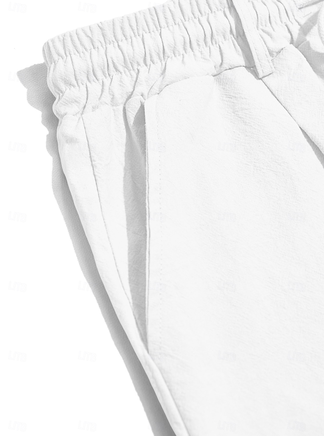 Herre Shorts Lin Shorts Sommershorts Strandshorts Snorer Lomme Elastisk midje Ensfarget Komfort Pustende Kort Avslappet Daglig Strand Ferie Mote Svart Hvit Uelastisk 2026 - $25.99 –P5