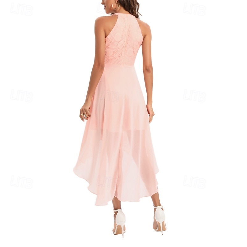 Women's Midi Dress Chiffon Dress Casual Dress Elegant Fashion Modern Outdoor Vacation Party Regular Fit Plain Sleeveless Halter Neck Blue Pink Purple Summer Spring 2026 - $39.99 –P5
