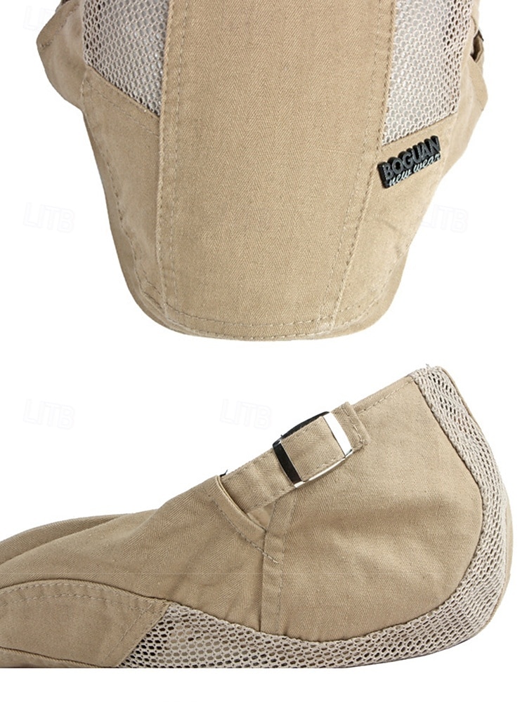 Berretto piatto da uomo in cotone a rete, regolabile e traspirante, modello newsboy ivy hat, ideale per l'uso quotidiano, le vacanze al mare, i viaggi e lo stile estivo all'aperto. del 2026 a $14.99 –P13