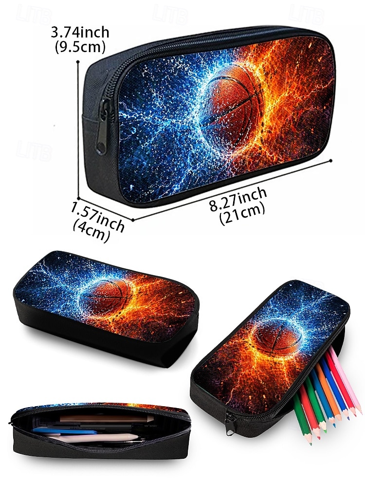 Kinderen Jongens Basketbal Rugzak Set met Lunchtas  Pennenzak Grote Capaciteit Schoolboekentas voor Basisschool Sport Reizen 2026 - $34.99 –P14