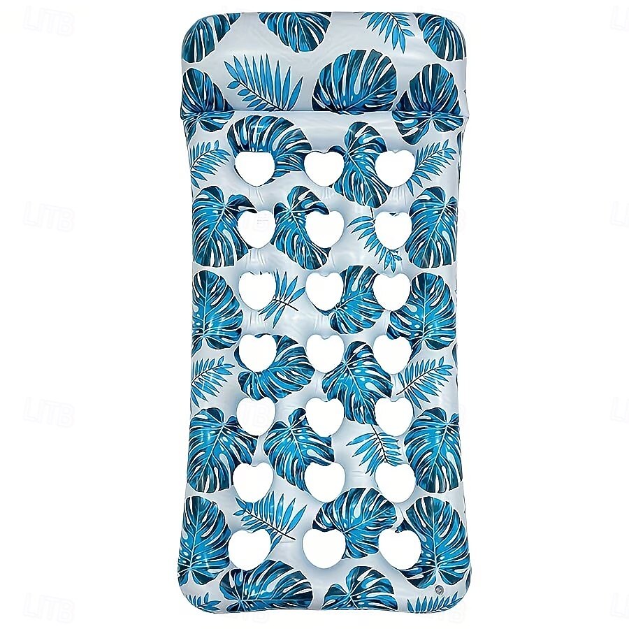 Tumbona inflable acuática, cojín flotante para piscina con estampado hawaiano, cómoda tumbona inflable flotante para piscina con diseño ergonómico, colchoneta flotante de PVC resistente para la 2026 - $29.99 –P9