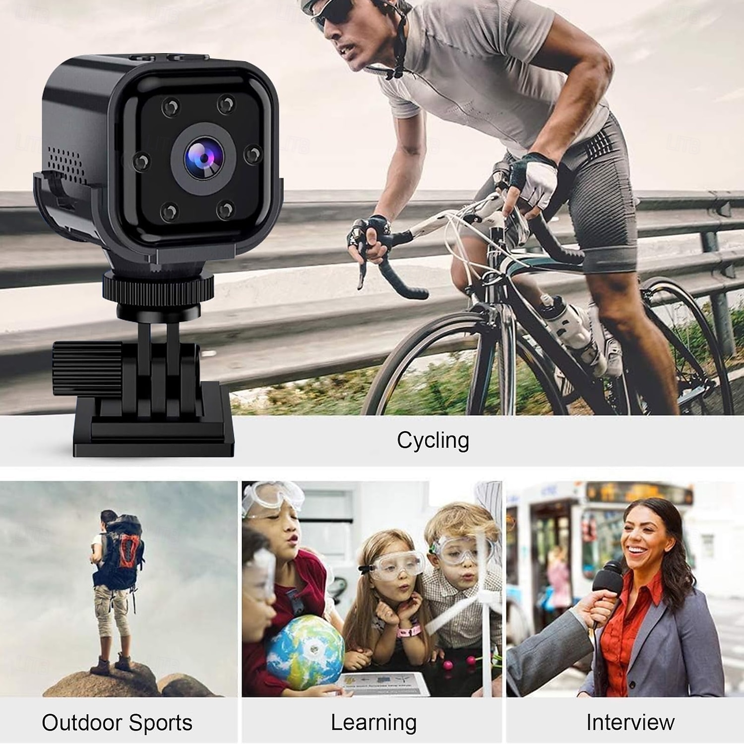 2026年 ミニセキュリティカメラ Wi-Fi、1080p HD ワイヤレスベビーシッターカメラ、ナイトビジョン、動体検知アラート、回転式ブラケット付きポータブルペットモニター、屋内ホームオフィス監視用、ブラック  コレクション – $44.99 –P6