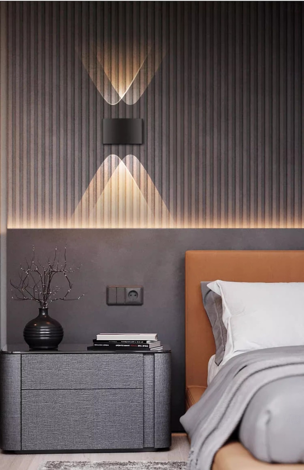 upp- och nerljus utomhus, utomhusvägglampor ip54 vattentät, 3000k modern vägglampa, LED-vägglampa badrum vägglampa aluminium för trädgård, sovrum, hall, trappor (svart) 2026 - $54.99 –P7