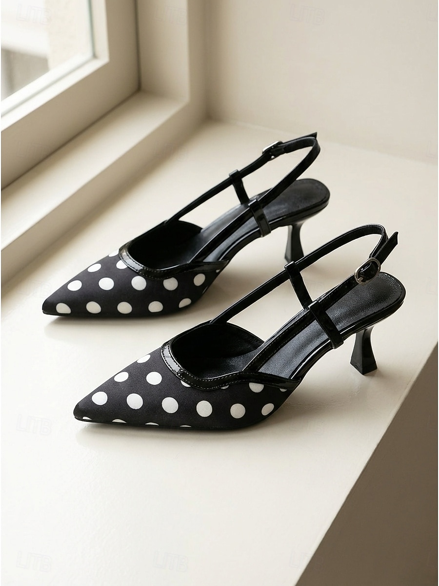 Women's 1950s Polka Dot Slingback Heels – Classic Vintage Pointed-Toe High Heels, Retro Evening & Formal Party Shoes for Women 2026 - $46.99 –P3