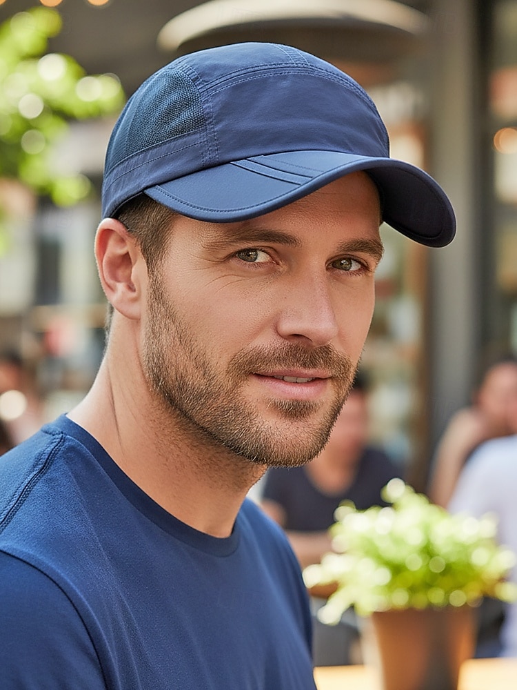Gorra de béisbol de poliéster transpirable y ligera para hombre, sombrero de sol con panel de malla ajustable multicolor para viajes de vacaciones, actividades al aire libre, senderismo y uso casual 2026 - $11.99 –P4