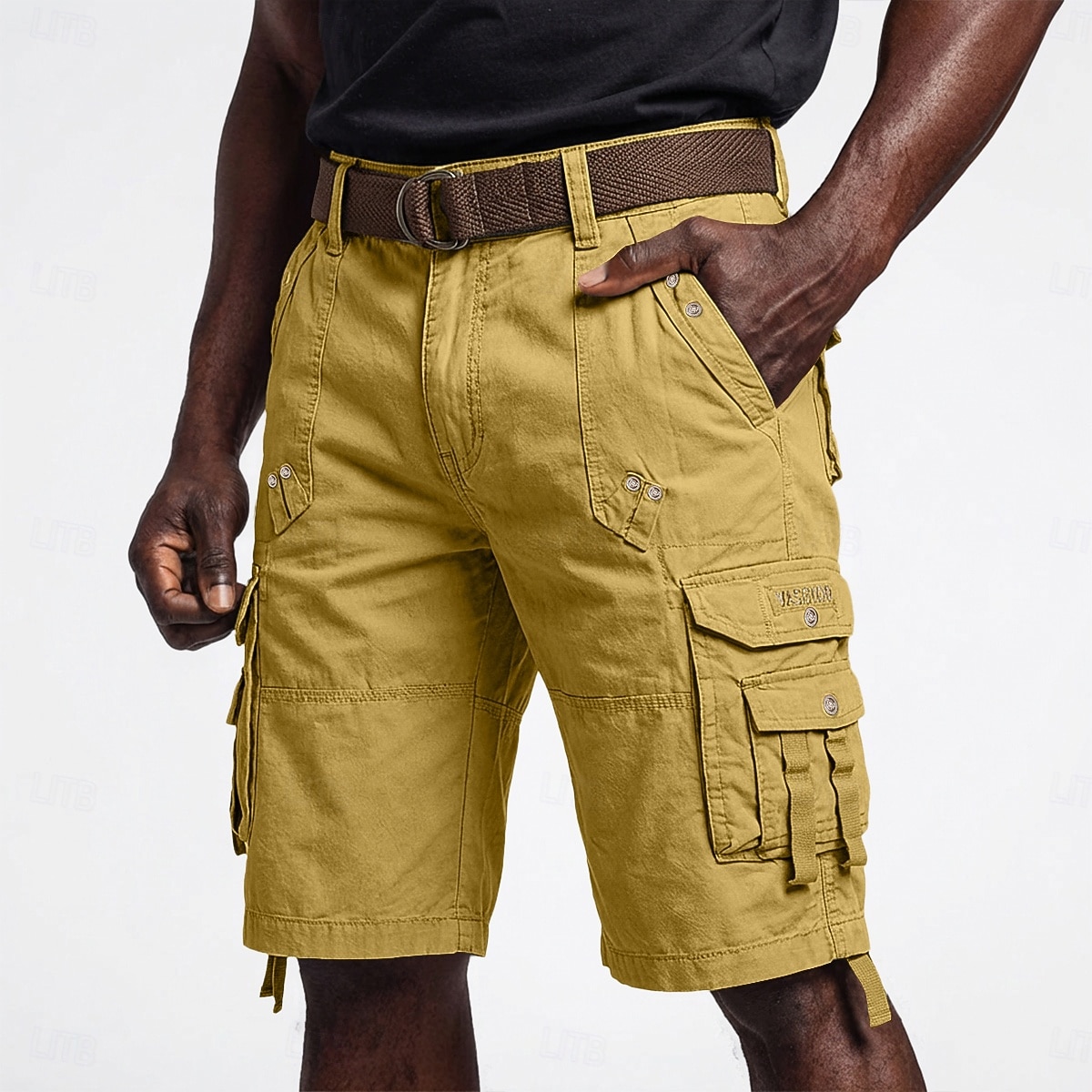 Men's Cargo Shorts Hiking Shorts Leg Drawstring Wearable Elastic Cuff Plain Solid Comfort Knee Length Casual Daily Outdoor Vacation Fashion Navy Blue Red Micro-elastic 2026 - E£2184.01 –P13