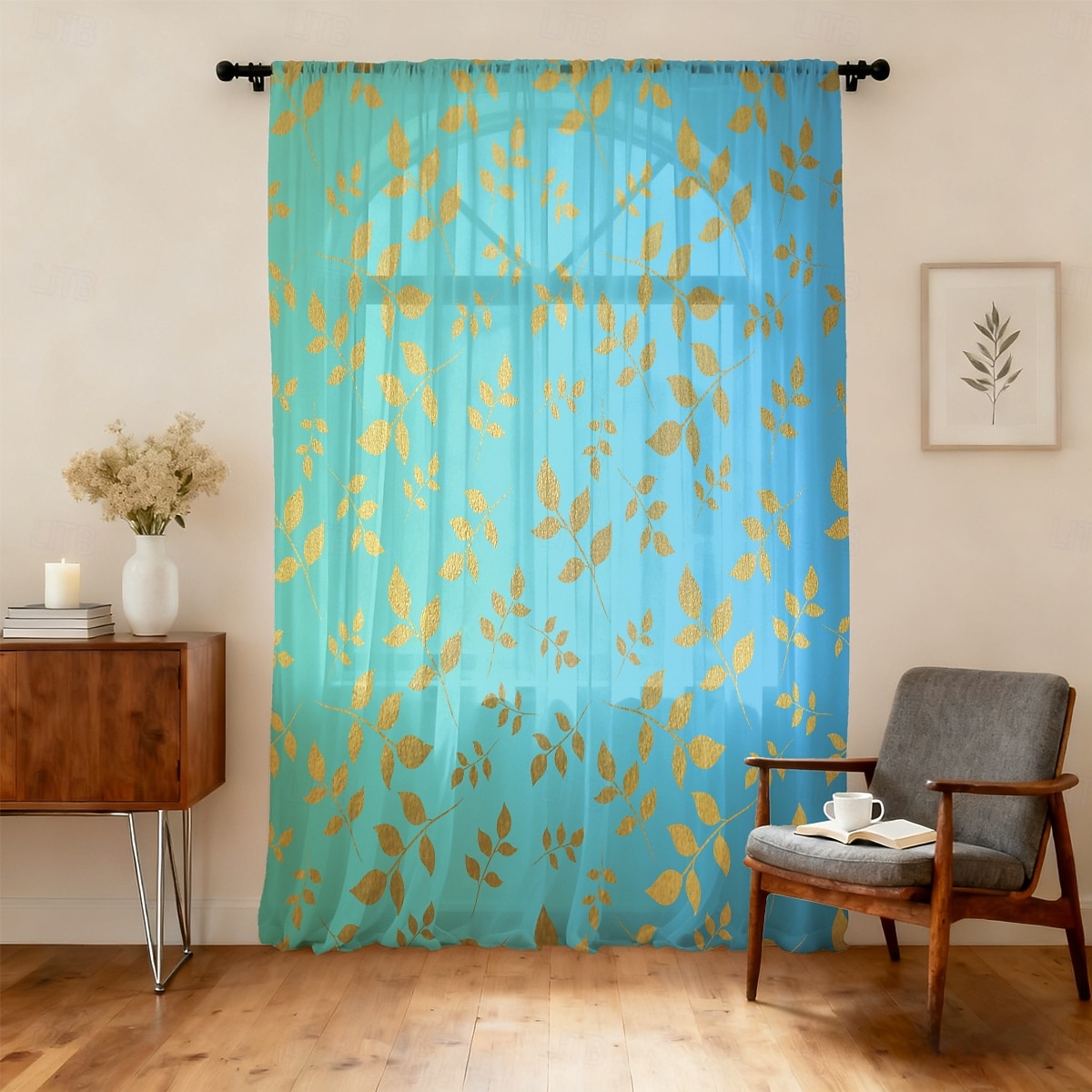 Tenda trasparente per finestre, adatta a tutte le stagioni, per camera da letto e soggiorno, con asta, motivo floreale dipinto a inchiostro, effetto morbido e nebbioso, elegante e leggera. del 2026 a $14.49 –P2