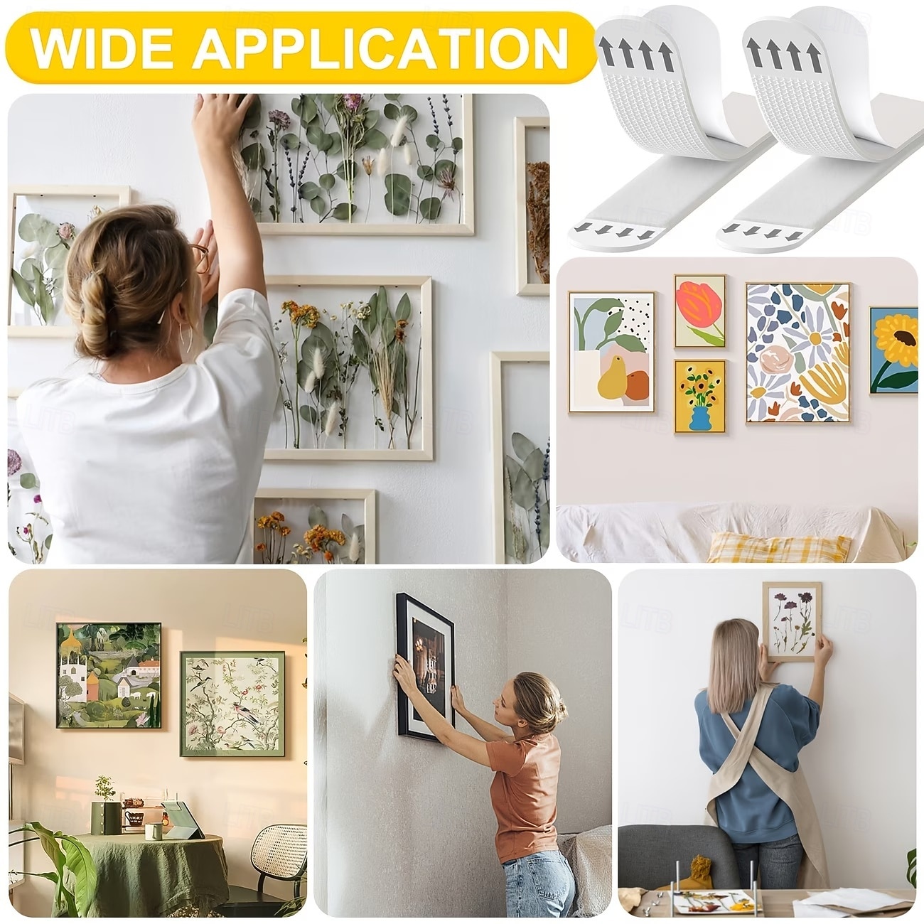 72 универсальных полиамидных полоски для подвешивания картин, не требуют сверления, снимаются с обеих сторон, обеспечивают прочную клеевую фиксацию, долговечны и водонепроницаемы, идеально подходят 2026 - IDR Rp311530 –P4