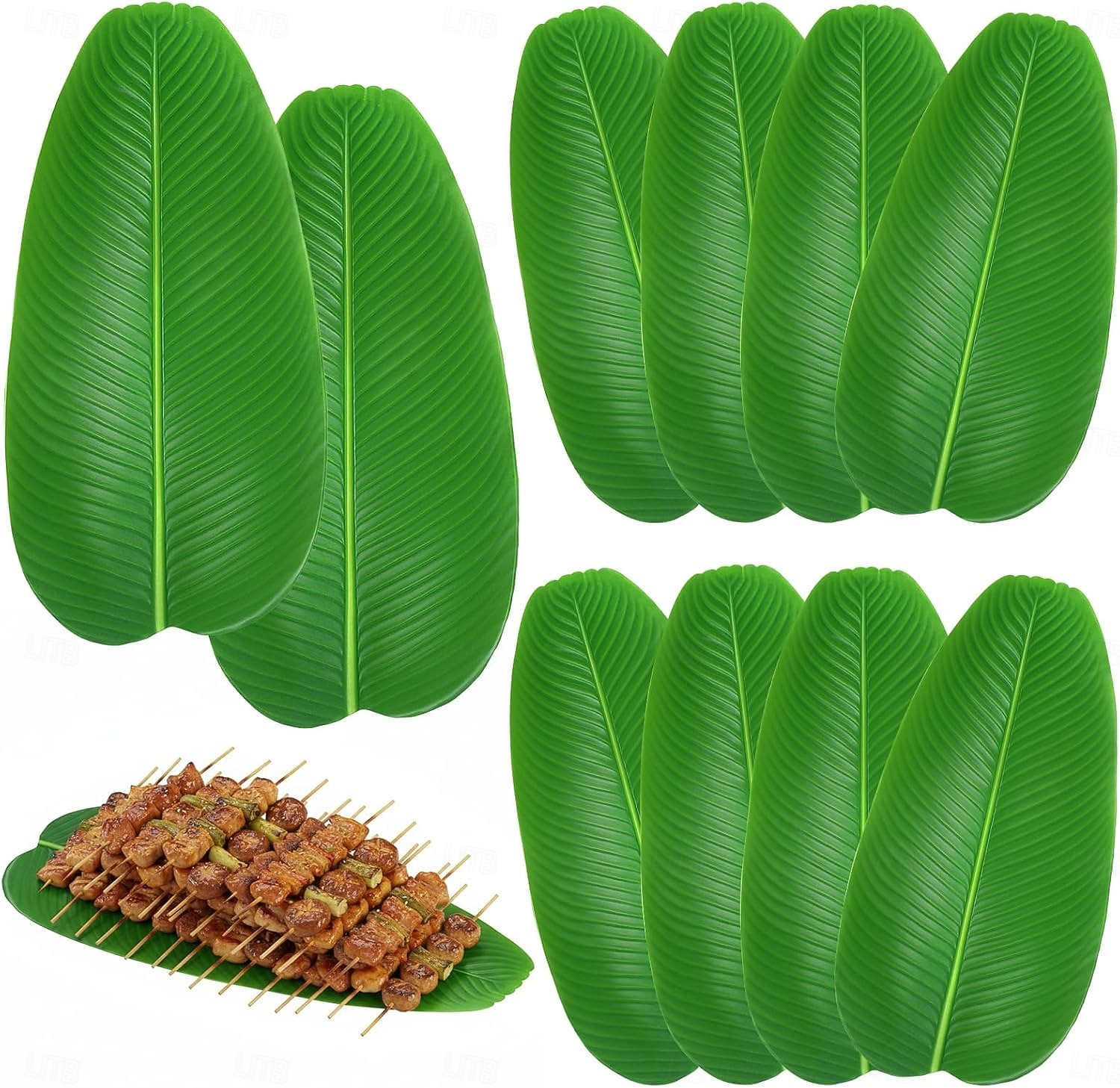 10 Pcs Banana Leaves for Cooking 22 in Tropical Artificial Faux Tropical Leaves Spring Summer Hawaiian Luau Banana Leaf Plates Pisang Foliage for Party Table Decoration 2026 - $10.49 –P2