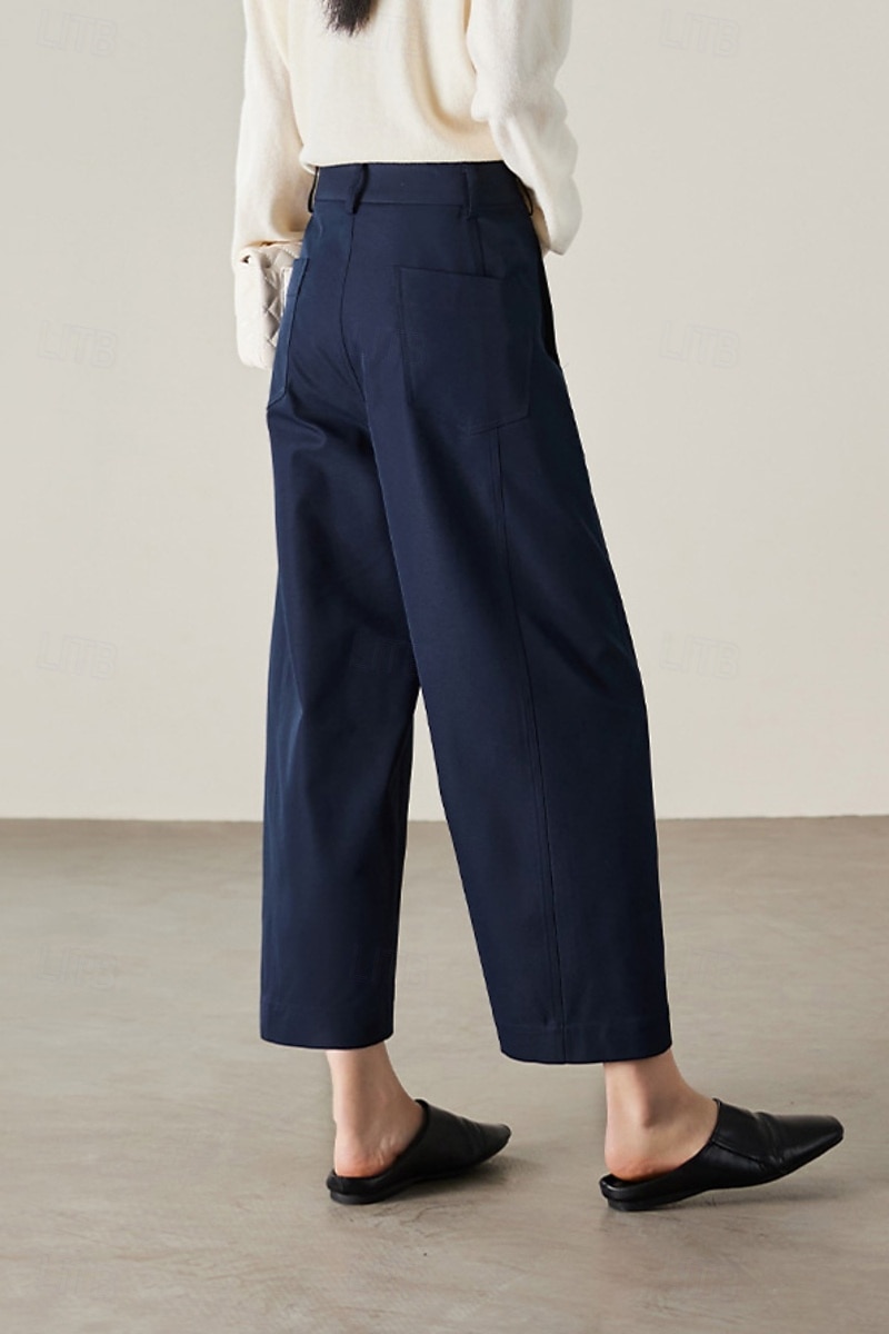 Women's Wide Leg Chinos Vacation Full Length High Waist Comfortable Micro-elastic Daily White Navy Blue khaki Summer Spring Loose Fit 2026 - $44.99 –P5