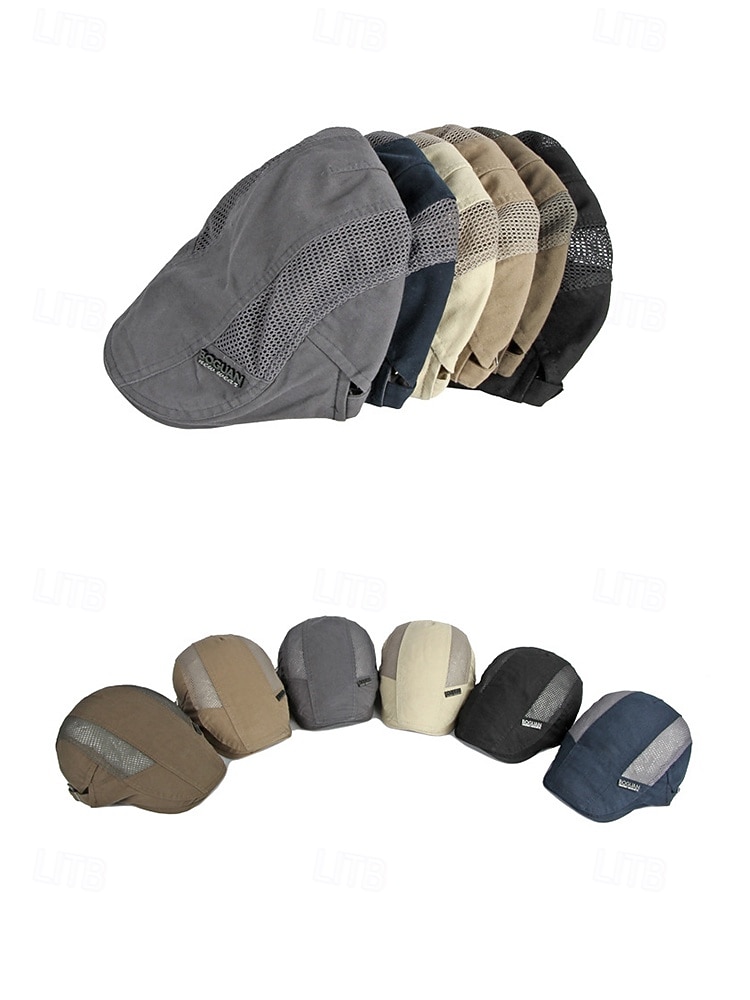 Berretto piatto da uomo in cotone a rete, regolabile e traspirante, modello newsboy ivy hat, ideale per l'uso quotidiano, le vacanze al mare, i viaggi e lo stile estivo all'aperto. del 2026 a $14.99 –P6