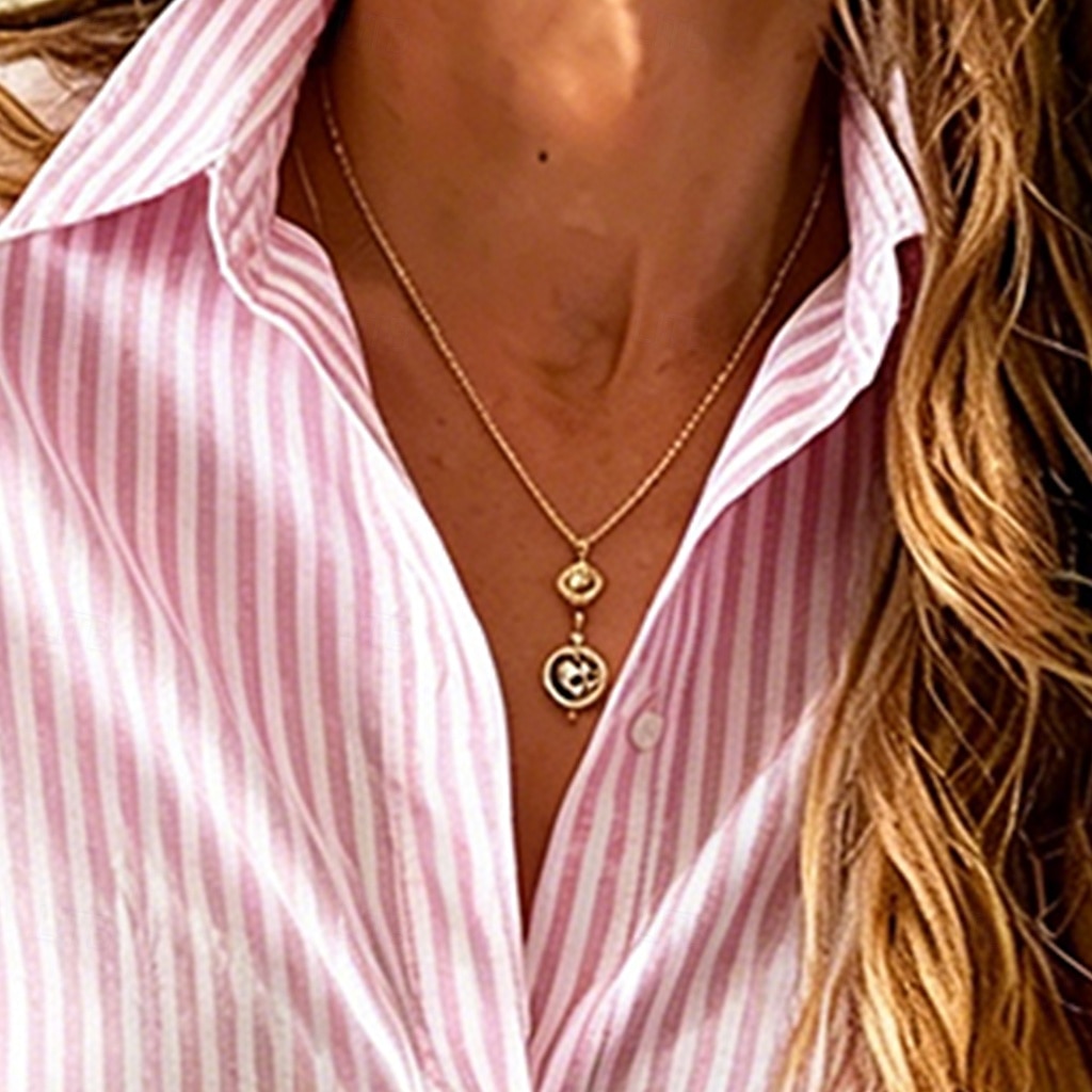 Per donna Camicia Camicia Estiva Camicia casual Camicia con Bottoni A righe Vacanza Moda Quotidiano Manica Lunga Collo ripiegato Top lunghi Abbigliamento casual alla moda Spiaggia Ferie Rosa Estate del 2026 a $26.99 –P2