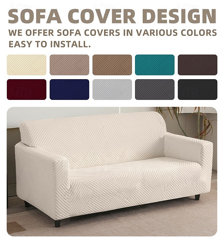 Waterbestendige, elastische bankhoes, jacquard hoes, antislip, wasbaar, meubelbeschermer, huisdiervriendelijk, voor de woonkamer. 2026 - $37.99 –P5