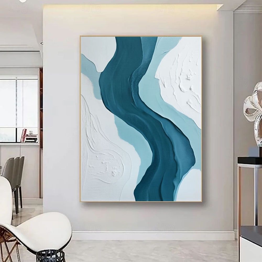 wall art painting hand painted 3D Textured Painting Blue Abstract Canvas Wall Art Green Abstract Living Room Decoration Minimalist Sofa Background Wall Nordic Bedroom Painting 2026 - $100.99 –P5