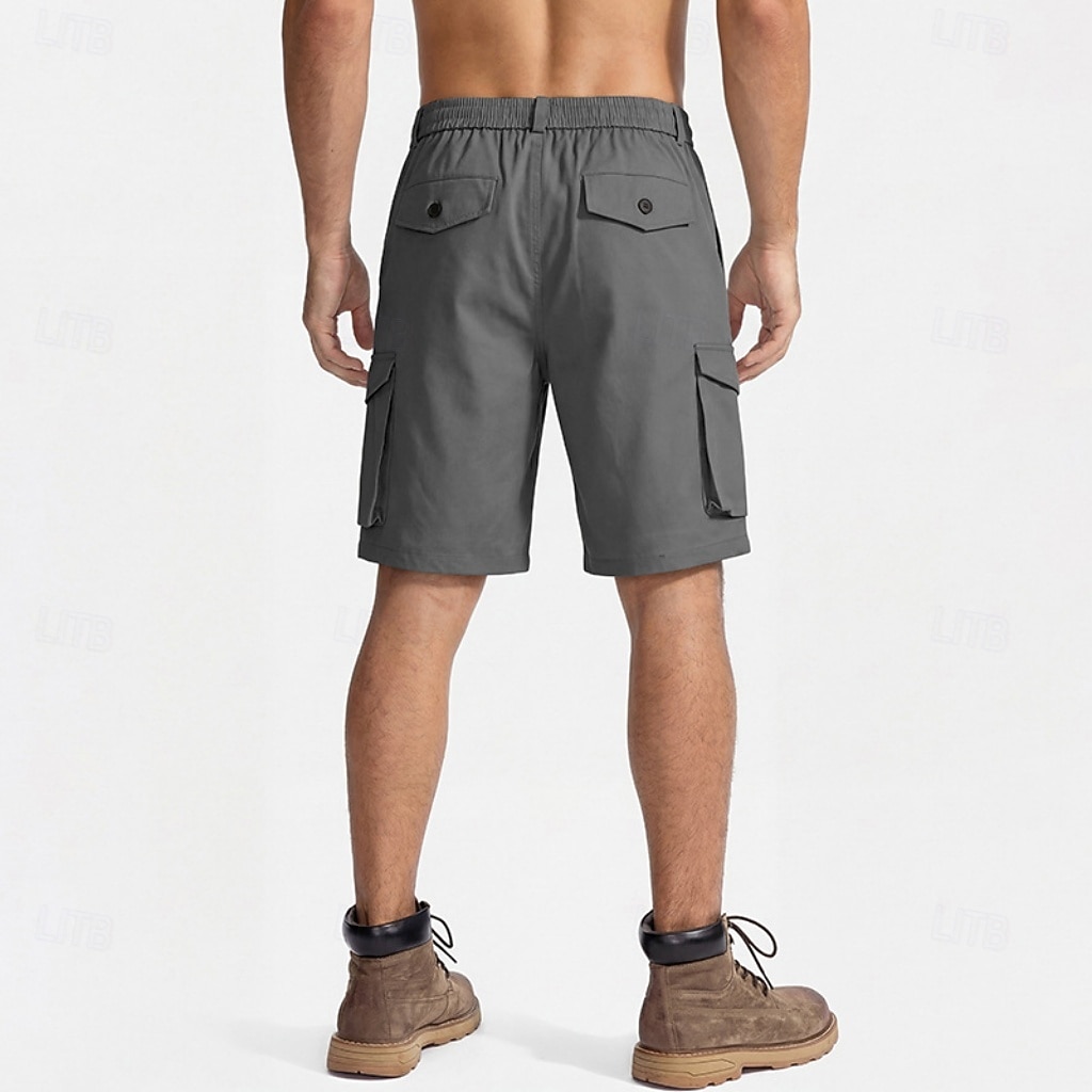Men's Tactical Cargo Cargo Shorts Shorts Casual Shorts Drawstring Pocket Elastic Waist Plain Comfort Breathable Knee Length Casual Outdoor Beach Vacation Fashion Black Navy Blue Inelastic 2026 - $35.99 –P4