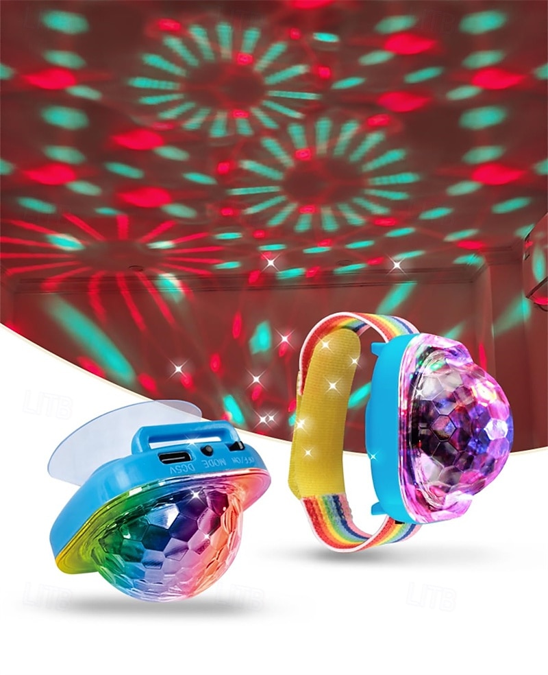 Mini bola de discoteca com luz ativada por som, luzes de festa LED RGB portáteis com USB e pulseira. &Ventosa para carro infantil, DJ rave, luz de humor que muda de cor, presente ideal para de 2026 por $18.99 –P1