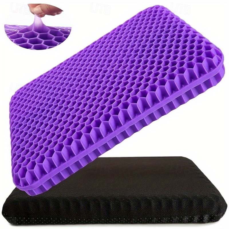 Gel Seat Cushion, Large Honeycomb Design Cooling Chair Pad for Pressure Relief, Orthopedic Seat Cushion for Office Chair, Car, Home, Wheelchair, Tailbone & Sciatica Pain Relief, Non-Slip Cover 2026 - $23.99 –P5